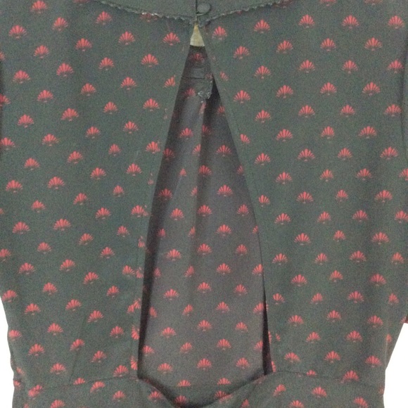 ASOS Black Red Fans Open Back Romper 10 - Picture 10 of 13